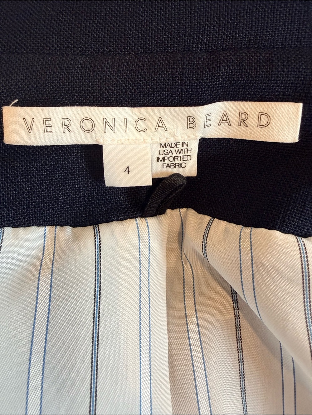 Veronica Beard Battista Navy Single-Button Tailored Dickey Blazer - Picture 15 of 16
